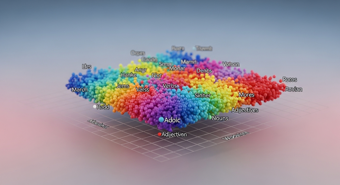 Token e Embedding: conceitos da IA e LLMs que estão no SEO 4 word embedding 3d vector space